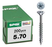 Spax Screws T-STAR plus 0191010350303 with Countersunk Head 4CUT, partial thread, through clear Zinc Galvanising, 0/1050/001/ 5,0/ 70/ /01