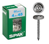 T-Star plus T20 4Cut A2-4577000456 Countersunk Head 4.5 x 45 mm, Pack of 80, Fully Threaded, Raised Countersunk Head, T-Star Plus T20, 4CUT, Rustproof Stainless Steel