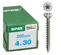 SPAX universal screw stainless steel A2, 4.0 x 30 mm, Pack of 200, T-star plus, countersunk head, female thread, 4Cut, 0627000400303