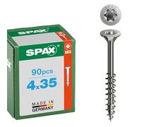 Spax Stainless Steel Screw 4 x 35 mm, 90 pieces - Partial Thread, Countersunk Head, T-STAR plus T20, 4CUT, A2 Stainless Steel - 8000000276460