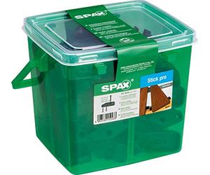 SPAX Stick Pro 5009422556609 Invisible Patio Fixing on Wood and Aluminium, 40 Sticks, Includes Screws for Approx. 1m² Patio, Black