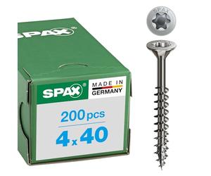 Spax T-Star Plus - All-Purpose Screw, Countersunk Head, T, 4Cut, Partial Thread, Stainless Steel A2, 1.4567 - 0197000350303, 0197000400403