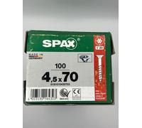 SPAX T Star Screws 4.5mm x 70mm Box Of 100 T20 Torx Countersunk Wirox Woodscrews