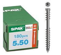 SPAX Terrace Screws, 5 x 50 mm, Pack of 180 - Screws, Fixing Thread, Cylinder Head, T-Star Plus T25, Cut Tip, Stainless Steel A2-8000000276583