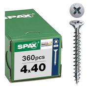 SPAX Universal Screw 4 x 40 mm 360 Pieces Full Thread Countersunk Phillips Z2 4CUT WIROX A9J - 800000277238