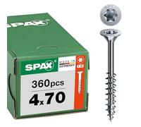 SPAX Universal Screw 4 x 70 mm, Pack of 360 - Wood Screws, Partially Thread, Countersunk Head, T-Star Plus T20, 4CUT Tip, WIROX Coating - 8000000276842