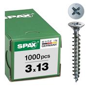 Spax - Universal Screw Countersunk Head Phillips Z 4Cut Full Thread Galvanised Blank A2J - 1081010350123, 0/1030/001/3,0/13/ /01