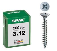 Spax - Universal Screw Countersunk Head Phillips Z 4Cut Full Thread Galvanised Blank A2J - 1081010350123, 1081010300123