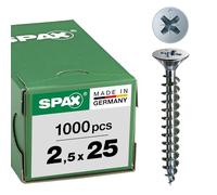 Spax - Universal Screw Countersunk Head Phillips Z 4Cut Full Thread Galvanised Blank A2J - 1081010350123, 0/1030/001/2,5/25/ /01