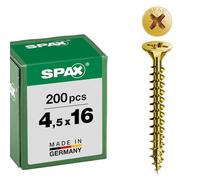 Pozi Countesunk Wood Scew Zinc - Yellow 4.5MM X 16MM (Box-200)