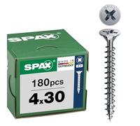 SPAX Universal Screws 4 x 30 mm 180 Pieces Full Thread Countersunk Phillips Z2 4CUT WIROX A9J - 800000277184