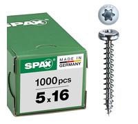 SPAX Universalschraube, 5,0 x 16 mm, 1000 Pieces, T-STAR plus, half round head, full thread, 4CUT, WIROX A3J, 0201010500165