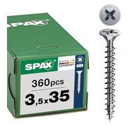 SPAX Wirox Universal Screws 3.5 x 35 mm Pack of 360 Countersunk Z2 Fully Threaded