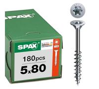 SPAX Wirox Universal Screws 5 x 80 mm Pack of 180 Countersunk Head T20 Partially Threaded