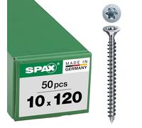 SPAX Wood construction screws, 10 x 120 mm, 50 pieces, centrally headed, countersunk head, T-STAR plus, CUT tip, WIROX - 1201011001205