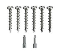 Spax Wood Screw Set, Full Thread + Torx Bit, 6 Sizes: 3 x 20, 3 x 30, 4 x 35, 4 x 45, 5 x 30, 5 x 40 mm, A2 Stainless Steel