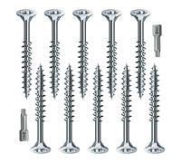 Spax Wood Screw Set Partial Thread + Torx Bit 10 Sizes: 4x40; 4x50; 4x60; 4x70; 5x80; 5x90; 5x100; 5x120; 6x140; 6x160| WIRROX Silver