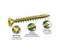 Spax Screws Countersunk Multi-Head VG A2L Z2 Yellow 5 mm x 50 mm Pack of 200
