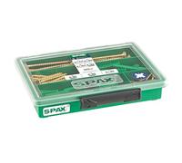 SPAX Yellox 4000001992079 Assortment Small Screw Set with 4 Dimensions + Dowels, 130 Pieces, Countersunk Head, Phillips Z