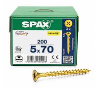 SPAX YELLOX Wood Screws 5x70mm Countersunk Z2 Pozi Pack 200 Timber Screws