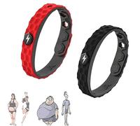 SPAYEIM 2PCS Red Light Far Infrared Negative Ions Wristband, Redup Far Infrared Negative Ions Wristband, Negative Ion Anti-Static Sports Bracelet for Men Women (A)