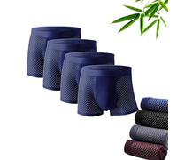 SPAYEIM Bamboo Fiber Boxer Briefs, Bamboo Boxers, Bamboo Fibre Boxer Shorts, Nylon Breathable Men's Underwear (4pcs Blue,5XL)