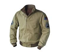 SpazeUp Vintage Military Tanker Jacket Men - Army Uniform Khaki Cotton Bomber Jackets for Men