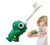 Spazzolino da Denti Dinosauro - Setole Morbide Manual | Pulizia Dentale Bambini | Simpatico Animal Learning per Bimbi Ragazzi 3-12 Anni Bagno Viaggio Igiene Daily Blu