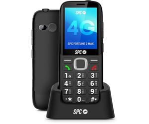 SPC Fortune 2 Max - Mobile phone for Seniors with 4G | 2.4” Scratch-Resistant Screen and Large Keys | 104dB and Charging Base | SOS Button, IEC Profile and Remote Config | Battery up to 7 Days