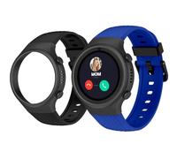 SPC Smartee 4G Junior - Smartwatch for children with GPS, video calls, and SOS button | 1.2” screen, double strap blue and black, and tracker mode | School Mode | Management from Smart Clan app