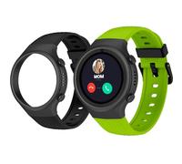 SPC Smartee 4G Junior - Smartwatch for children with GPS, video calls, and SOS button | 1.2” screen, double strap green and black, and tracker mode | School Mode | Management from Smart Clan app