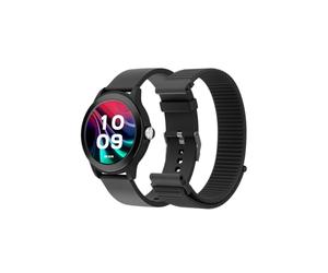SPC Smartee Duo Vivo 2 Smartwatch with 1.32 Inch Round AMOLED Dial, Bluetooth Calls, 2 Bracelets, 100 Sports, IP68, 8 Days Battery Life, App Control, Android/iOS, Black