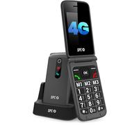 SPC Stella 3 - Flip mobile phone for seniors with 4G | Large menu and keys | SOS button, remote configuration, hearing aid compatible, 103 dB volume | Charging base and 3 one-touch quick dials, black