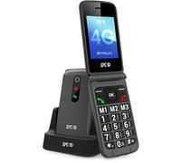 SPC Stella 3 - Flip mobile phone for seniors with 4G | Large menu and keys | SOS button, remote configuration, hearing aid compatible, 103 dB volume | Charging base and 3 one-touch quick dials, black