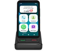 SPC Zeus 2 + Case | Senior smartphone compatible with app management and location remote | Easy Mode, physical buttons, XXL icons | 5” display, dual camera, 64GB | Charging base, SOS button