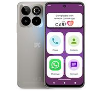 SPC ZEUS 2 ELITE - Smartphone for seniors 6.7” and 128GB storage | Triple 50MP camera, NFC and fast charging | Easy mode, XL icons and compatible with app management and remote location - Silver