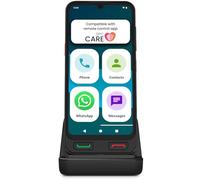 SPC Zeus 2 Pro - Senior smartphone compatible with app management and location remote | Easy Mode, physical buttons, XXL icons | 6.1” display, dual camera, 128GB | Charging base, SOS button
