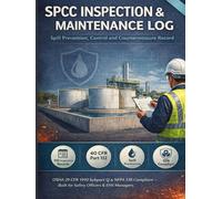 SPCC Inspection & Maintenance Log Book: Spill Prevention, Control and Countermeasure Record | EPA 40 CFR Part 112 Compliant Tracker for Oil Storage, Containment, and Environmental Compliance
