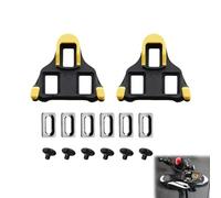 SPD Cleats for Cycling Shoes,1Set Compatible Shimano SPD-SL Pedals SH11 SH12 SH10 System,Yellow Replacement Road Mountain Bike Cleat,Durable Anti Slip with Installation Set for Indoor and MTB Bicycle