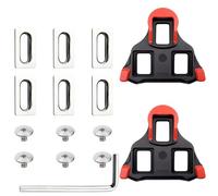 SPD Cleats for Cycling Shoes, Compatible with Shimano SPD SL Cleats, Bicycle Shoe Plate Set, Bicycle Pedal Cleats, Non-Slip Road Bike Pedal Plates, Cleat for Road Bikes and Indoor Bikes (Red)
