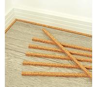 SPD UK Cork Expansion Flooring Underlay Gap Insert Strips - 600mm x 10mm x 10mm - (Coverage Length: 18 meters) - 2 Packs of 30