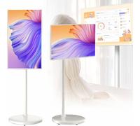 Spdazzleburst 21.5-Inch FHD Smart Portable TV, Wireless Touch Screen Smart Mobile Movable Rolling, Rotatable Outdoor TV, Built-in Battery 6000mAh, All-in-One Home Entertainment Center 6+128G