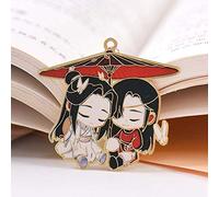 SPDD Mo Dao Zu Shi Anime Bookmark Grandmaster of Demonic Cultivation Wei Wuxian Metal Hollowing Bookmark Vintage Tassel Pendant Pagination Mark(C)