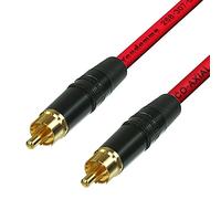 SPDIF Digital Audio Video Coaxial Cable RCA to RCA Van Damme 75 ohm Coax Phono (3 m, Red)