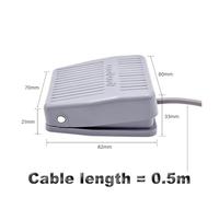 SPDT Power Treadle Switch Waterproof Foot Control Pedal 220V AC 10A On Off Grey Momentary Footswitch IDGTTLDF(0.5m)