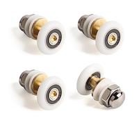 SPDYCESS 4 PCS Shower Door Rollers 20mm Eccentric, Bathroom Door Replacement Wheels Runners Pulleys for Sliding Curved or Flat Shower Doors, Shower Door Parts