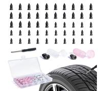 SPDYCESS 50Pcs Tyre Puncture Repair Screws, Self-Service Screw Repair Kit with Screwdriver, Fixing Tyres Kit Rubber Nails for Bike Motorcycle Car (25 S+25 L)