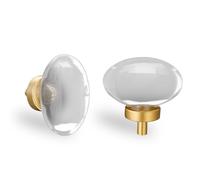 SPDYCESS Crystal Kitchen Cupboard Cabient Knob Handle, Acrylic Cabinet Knobs Single Hole for Door Drawer Wardrobe Home Decorating, Egg-Shape
