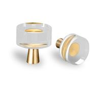 SPDYCESS Crystal Kitchen Cupboard Cabient Knob Handle, Acrylic Cabinet Knobs Single Hole for Door Drawer Wardrobe Home Decorating, Round-Shape, Ø25*25.5mm