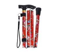 SPDYCESS Folding Walking Sticks, Flower Patterned Aluminum Adjustable Walking Cane Lightweight Portable Travel Trekking Poles Ergonomic Non-Slip Handle Alpenstock for Women Men Hiker Seniors